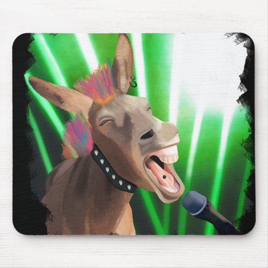 Grappige Rockstar Donkey Muismat (Voorkant)