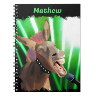 Grappige Rockstar Donkey Notitieboek