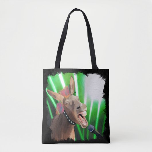 Grappige Rockstar Donkey Tote Bag (Voorkant)