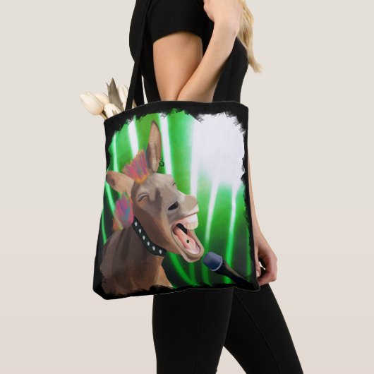 Grappige Rockstar Donkey Tote Bag (Dichtbij)