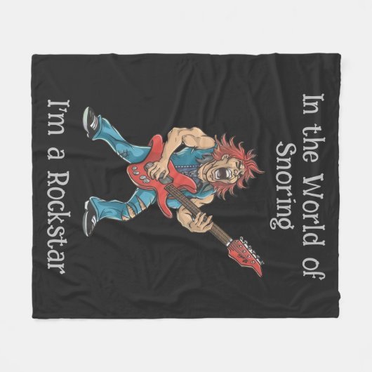 Grappige Rockstar Fleece Deken (Voorkant (Horizontaal))