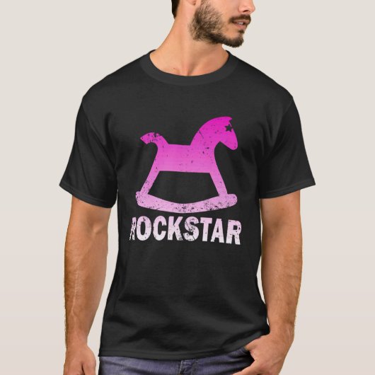 Grappige Rockstar Schommelpaard T-shirt (Voorkant)