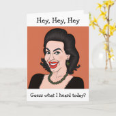 Grappige roddelvriend | Contact houden Kaart (Gele Bloem)