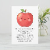 Grappige Rode Appel Eet een Rode Appel Dag Bedankkaart (Staand voorkant)