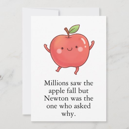 Grappige Rode Appel Eet een Rode Appel Dag Bedankkaart (Voorkant)