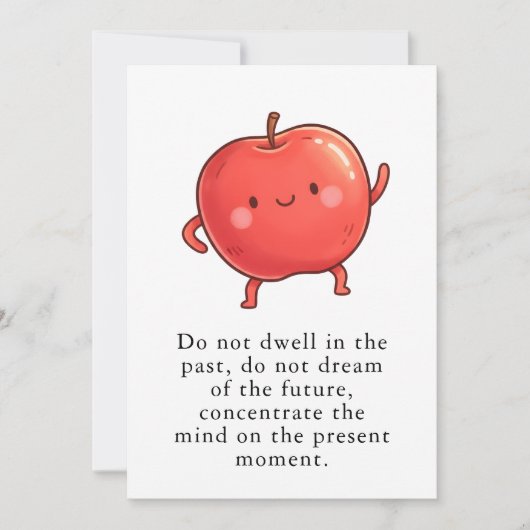 Grappige Rode Appel Eet een Rode Appel Dag Bedankkaart (Voorkant)