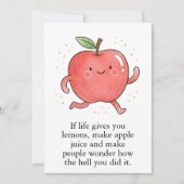 Grappige Rode Appel Eet een Rode Appel Dag Bedankkaart (Voorkant)