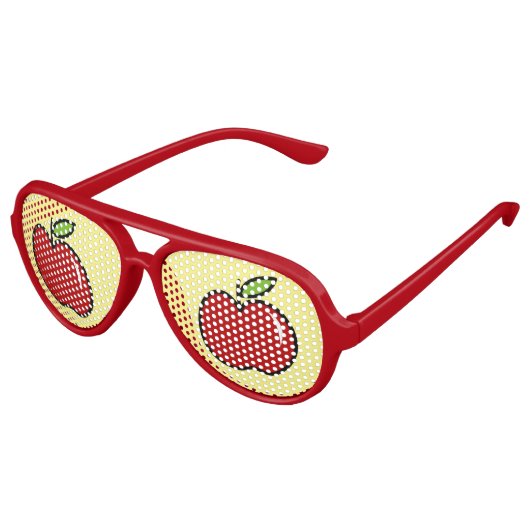 Grappige rode appel fruit party tinten zonnebril (Gekanteld)