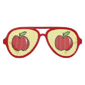 Grappige rode appel fruit party tinten zonnebril (Voorkant)