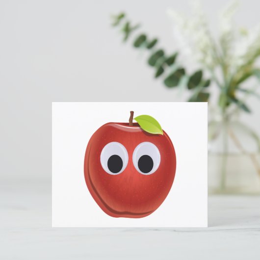 Grappige rode appel met Googly Eyes (Staand voorkant)