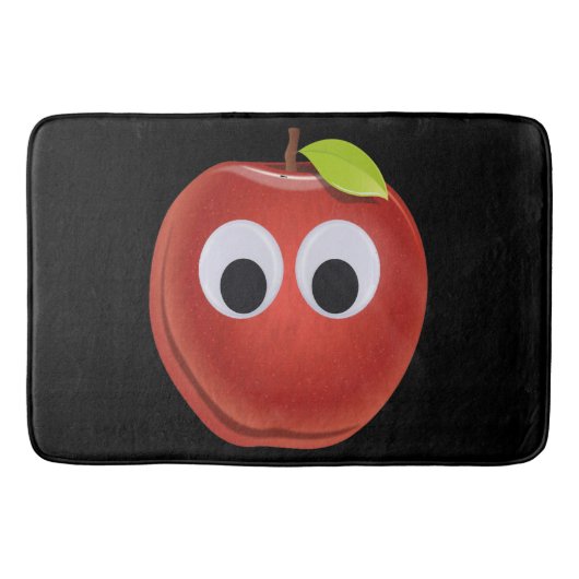 Grappige rode appel met Googly Eyes Badmat (Voorkant)
