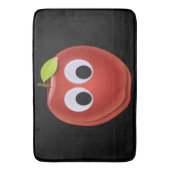 Grappige rode appel met Googly Eyes Badmat (Voorkant Verticaal)