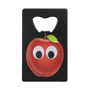 Grappige rode appel met Googly Eyes Creditkaart Flessenopener