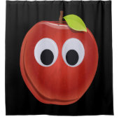 Grappige rode appel met Googly Eyes Douchegordijn (Voorkant)