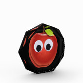 Grappige rode appel met Googly Eyes Fotoblokken (Links)