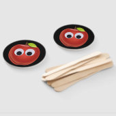 Grappige rode appel met Googly Eyes Handwaaier (Niet-gemonteerd)