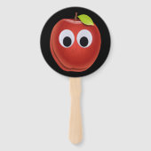 Grappige rode appel met Googly Eyes Handwaaier (Voorkant)