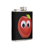 Grappige rode appel met Googly Eyes Heupfles (Rechts)