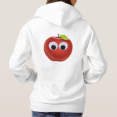Grappige rode appel met Googly Eyes Hoodie (Achterkant)
