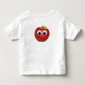 Grappige rode appel met Googly Eyes Kinder Shirts (Achterkant)