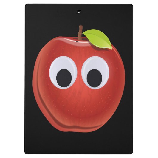 Grappige rode appel met Googly Eyes Klembord (Achterkant)