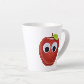 Grappige rode appel met Googly Eyes Latte Mok (Rechterhoek)