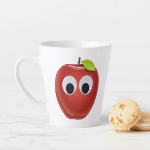 Grappige rode appel met Googly Eyes Latte Mok