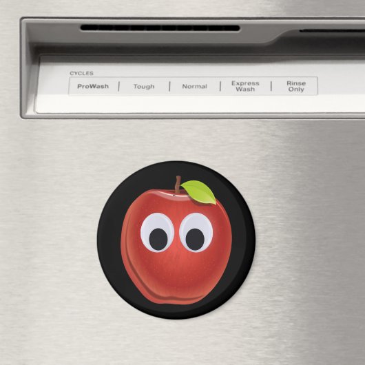 Grappige rode appel met Googly Eyes Magneet (Insitu (Vaatwasser))