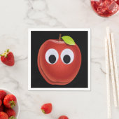 Grappige rode appel met Googly Eyes Servet (Insitu)