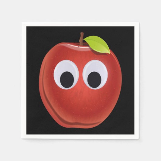Grappige rode appel met Googly Eyes Servet (Voorkant)
