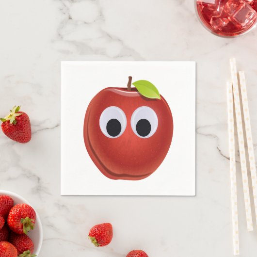 Grappige rode appel met Googly Eyes Servet (Insitu)