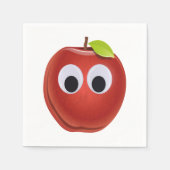 Grappige rode appel met Googly Eyes Servet (Voorkant)