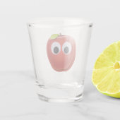 Grappige rode appel met Googly Eyes Shot Glas (Achterkant)