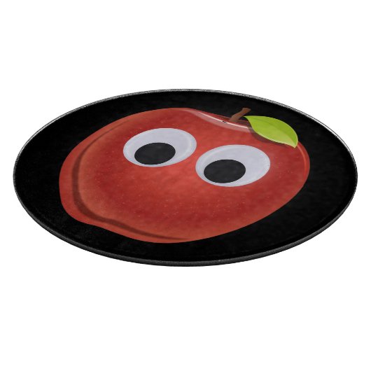 Grappige rode appel met Googly Eyes Snijplank (Hoek)