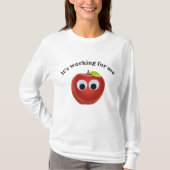 Grappige rode appel met Googly Eyes T-shirt (Voorkant)