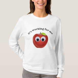 Grappige rode appel met Googly Eyes T-shirt