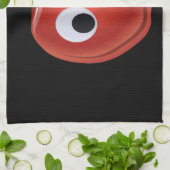 Grappige rode appel met Googly Eyes Theedoek (Gevouwen)