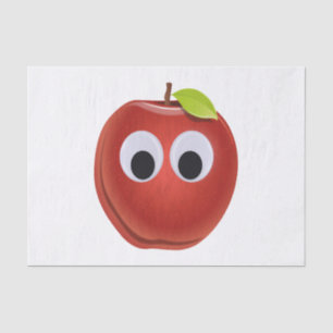 Grappige rode appel met Googly Eyes Tissuepapier