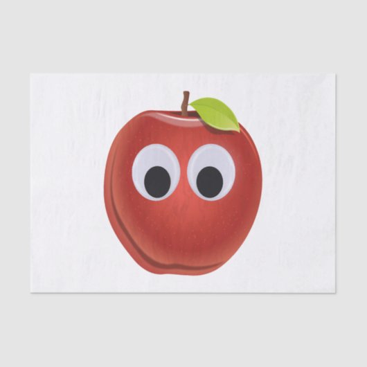 Grappige rode appel met Googly Eyes Tissuepapier (Voorkant)