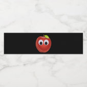 Grappige rode appel met Googly Eyes Waterfles Etiket (Enkel label)