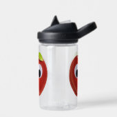 Grappige rode appel met waterfles met ogen (Links)