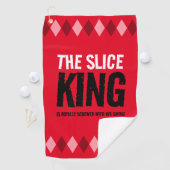Grappige Rode Argyle De Slice King ... Golfhanddoek (Insitu)