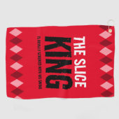 Grappige Rode Argyle De Slice King ... Golfhanddoek (Horizontaal)