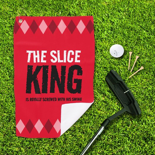 Grappige Rode Argyle De Slice King ... Golfhanddoek