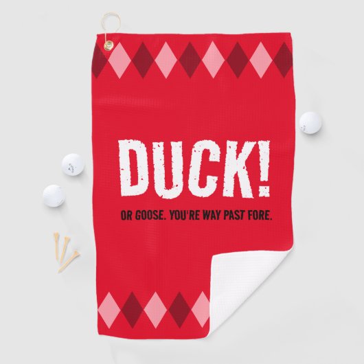 Grappige Rode Argyle Duck! Golfhanddoek (Insitu)