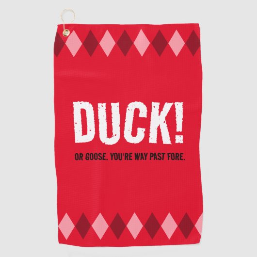 Grappige Rode Argyle Duck! Golfhanddoek (Voorkant)