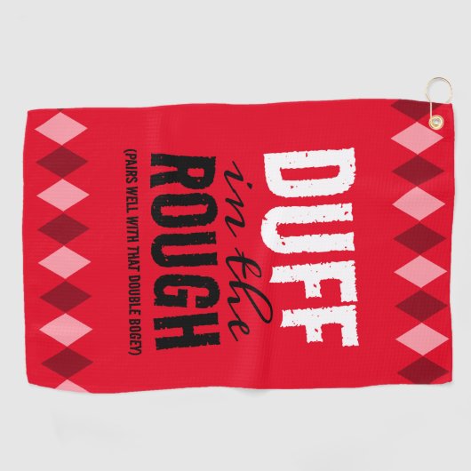 Grappige rode Argyle Duff in de ruwe Golfhanddoek (Horizontaal)
