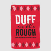 Grappige rode Argyle Duff in de ruwe Golfhanddoek (Voorkant)