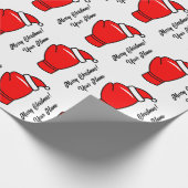 Grappige rode bokshandschoenen Kerstvakantie Cadeaupapier (Hoek)