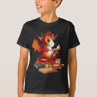 Grappige rode draak lezen boeken librarian draak